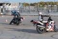 Motorcycle gymkhana, doubles-in on route