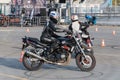 Motorcycle gymkhana, doubles-in on route