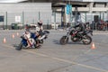 Motorcycle gymkhana, doubles-in on route