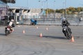 Motorcycle gymkhana, doubles-in on route