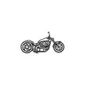 Motorcycle hand drawn outline doodle icon. Royalty Free Stock Photo