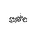 Motorcycle hand drawn outline doodle icon. Royalty Free Stock Photo