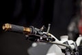 Motorcycle handlebar and brake system closeup
