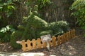 Motorcycle Harley Davidson Recreated In A Fern Sculpture.