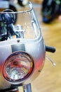 Motorcycle headlight Close up. Detail of a motorcycle headlight Royalty Free Stock Photo