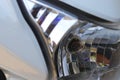 Close-up view of Motorcycle headlight Royalty Free Stock Photo