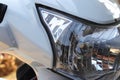 Close-up view of Motorcycle headlight Royalty Free Stock Photo