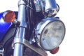 Motorcycle headlight detail Royalty Free Stock Photo