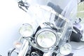 Motorcycle headlights..windshield Royalty Free Stock Photo