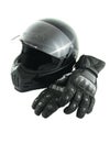 Motorcycle helmet and gloves