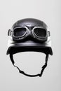 Motorcycle helmet with goggles Royalty Free Stock Photo