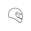 Motorcycle helmet hand drawn outline doodle icon. Royalty Free Stock Photo