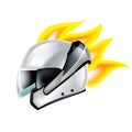 Motorcycle helmet with hot rod flames Royalty Free Stock Photo