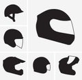 Motorcycle helmets vector silhouette
