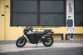 Motorcycle Honda CB 400f on the road. Moto trip