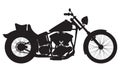 Motorcycle icon or sign. Vector black silhouette of bike or motorcycle