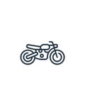 motorcycle icon vector from vehicles transportation concept. Thin line illustration of motorcycle editable stroke. motorcycle