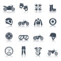 Motorcycle Icons Black Set