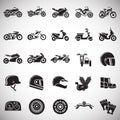 Motorcycle icons set on white background for graphic and web design, Modern simple vector sign. Internet concept. Trendy symbol