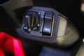 Motorcycle ignition to illustrating security. Close-up view of motorcycle key ignition switch starter Royalty Free Stock Photo