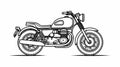 Captivating Line Drawing Of Motorcycle On White Background