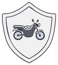 Motorcycle Inside Shield Illustration, Moped Vector Design on Crest, Automotive Concept Royalty Free Stock Photo