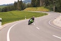 Motorcycle Kawasaki Ninja race curve green