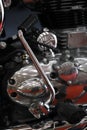Motorcycle kick start pedal Royalty Free Stock Photo