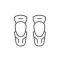 Motorcycle knee protection line outline icon