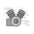 Flat Grayscale Icon - Motorccycle machine