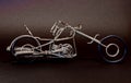 motorcycle made of wire with a dark background Royalty Free Stock Photo