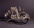 motorcycle made of wire with a dark background Royalty Free Stock Photo