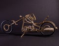 motorcycle made of wire with a dark background Royalty Free Stock Photo