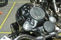 Motorcycle meter panel. Contain many indicators such as odometer, speed, rpm, fuel level etc.