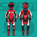 Motorcycle moto racing uniform design set mock up vector