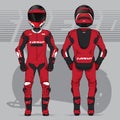 Motorcycle moto racing uniform design set mock up vector