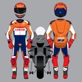 Motorcycle moto racing uniform design set mock up vector