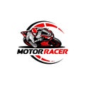 motorcycle - motor race illustration logo vector