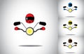 Motorcycle motorbike driver helmet riding abstract concept set