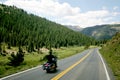 Motorcycle on Mountain Road Royalty Free Stock Photo