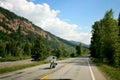 Motorcycle on Mountain Road Royalty Free Stock Photo