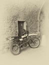 Motorcycle in narrow street