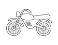 motorcycle outline for coloring book template, motorcycle illustration for kid worksheet printable