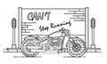 Motorcycle Outline Design for Drawing Book Style Four
