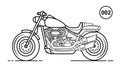 Motorcycle Outline Design for Drawing Book Style 002