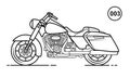 Motorcycle Outline Design for Drawing Book Style 003