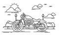 Motorcycle Outline Design for Drawing Book Style one