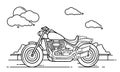 Motorcycle Outline Design for Drawing Book Style two