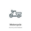 Motorcycle outline vector icon. Thin line black motorcycle icon, flat vector simple element illustration from editable activities