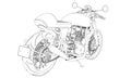 Motorcycle outline vector illustration